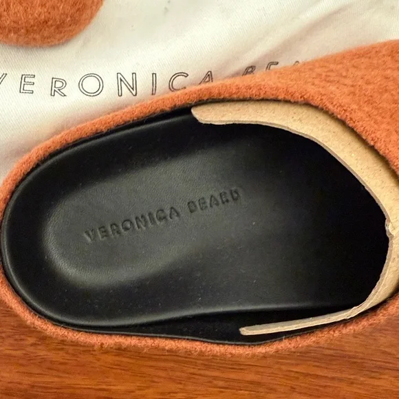 Veronica Beard Orange Cuoio Fenella Wool Mule Slides - Picture 5 of 12